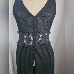 ONE CLOTHING Knit Lace Detail Tank Maxi Cover Up | SZ S